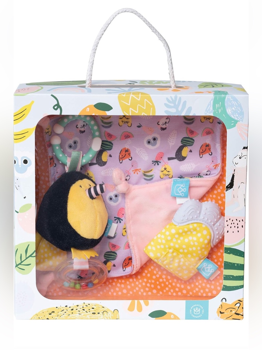 Manhattan Toy Fruity Paws Teether Mitt & Blankie Gift Set for Babies